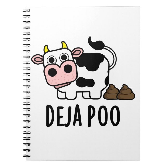 Deja Poo Funny Cow Poop Pun Anteckningsbok (Framsidan)