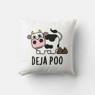 Deja Poo Funny Cow Poop Pun Kudde