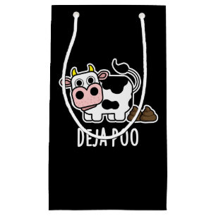 Deja Poo Funny Cow Poop Pun Mörk BG