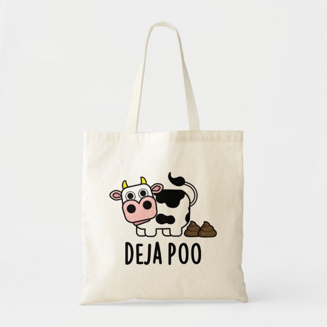 Deja Poo Funny Cow Poop Pun Tygkasse (Framsidan)
