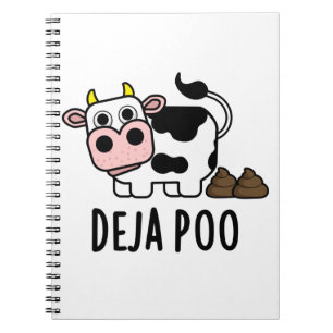Deja Poo Rolig Ko Spillning Puns Anteckningsbok