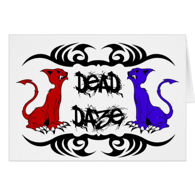 Deja Vu Cat Hälsningskort (Framsidan Horizontal)