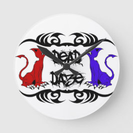 Deja Vu Cat Rund Klocka