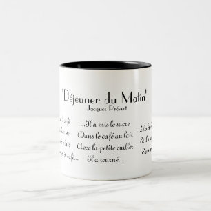 "Déjeuner du matin" vid den Jacques Prévert Två-Tonad Mugg