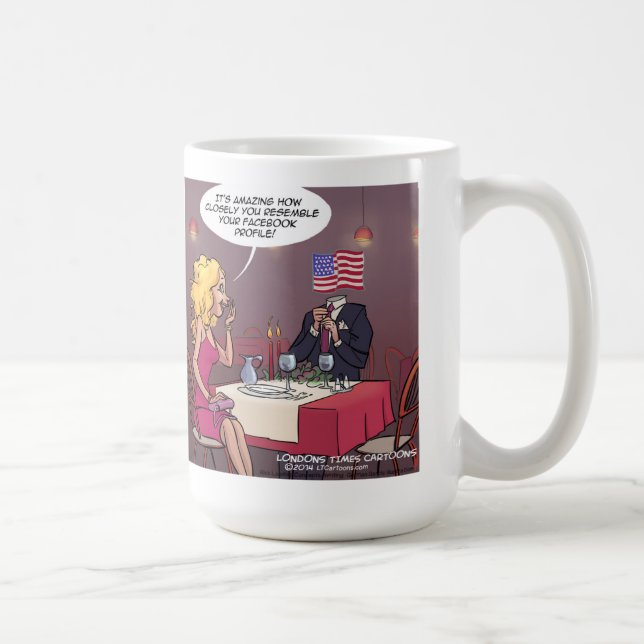 Dejting på sociala medier är roligt kaffemugg (Höger)