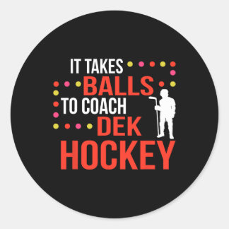 Dek Hockey Coach Runt Klistermärke