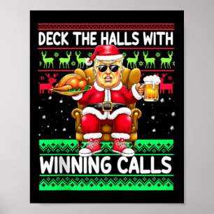 Deka alla hus med vinnarsamtal - Trump Santa Ch Poster