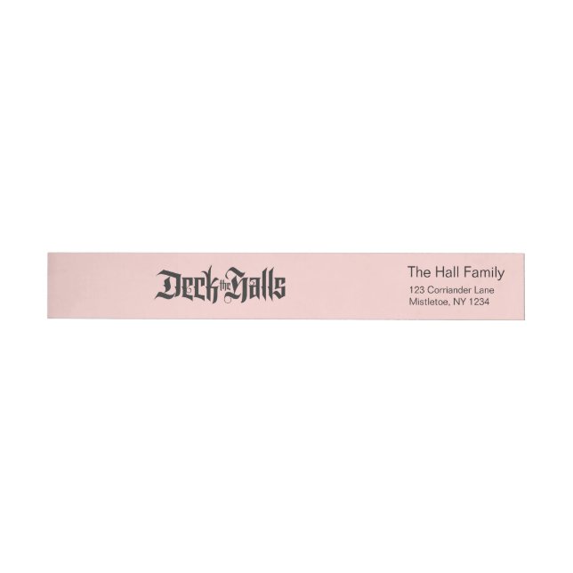 Deka Halls Modern Lettering  Rosa Black Etikettband (Individual)