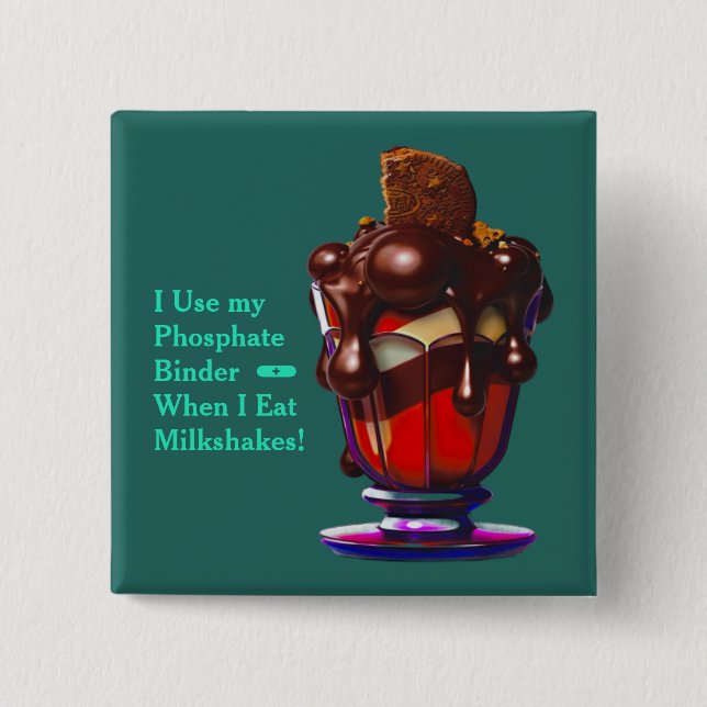 Dekadent Choklad Milkshake Fosfatbindemedelsband Knapp (Framsida)