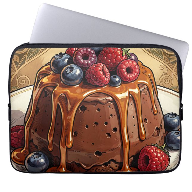 Dekadent chokladkaramellbärstårta laptop fodral (Framsidan)