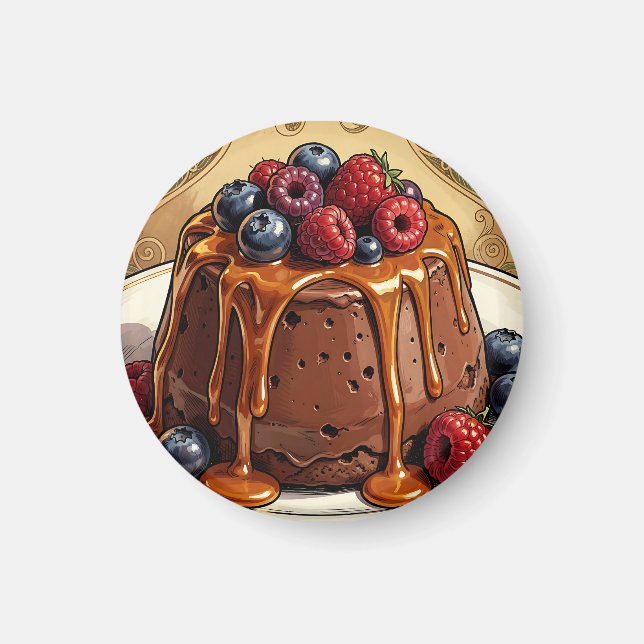 Dekadent chokladkaramellbärstårta magnet (Framsidan)