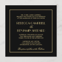 Dekadent Deco elegantt chic formellt svart bröllop