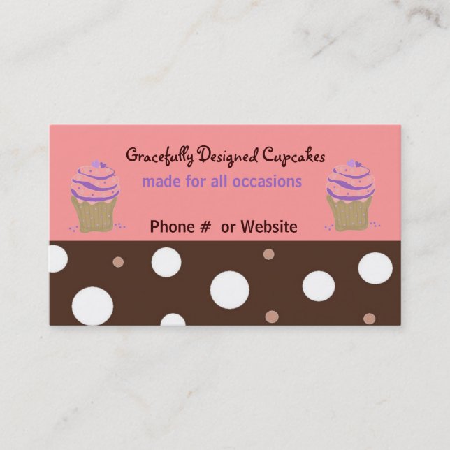 Dekadenta Cupcakes Visitkort (Framsida)