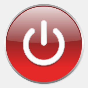 Dekal för röd strömbrytare runt klistermärke