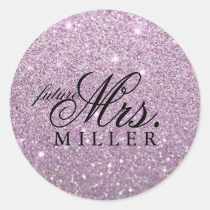 Dekal - Lila Glitter Lysande framtida Fru Runt Klistermärke