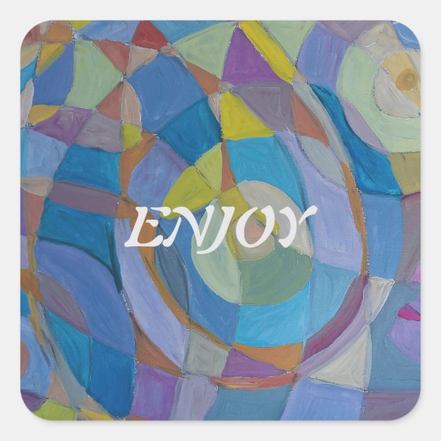 DEKAL PRESENTKORT. FYRKANTIGT KLISTERMÄRKE (Framsida)