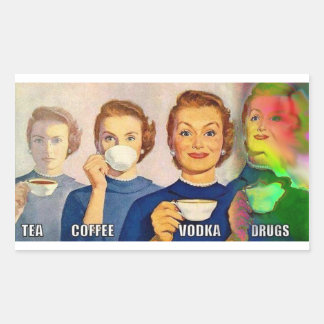 dekal,te,kaffe,vodka,narkotika rektangulärt klistermärke