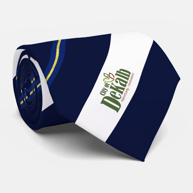 DeKalb (Illinois)-flagga Neck Tie Slips (Rullad)