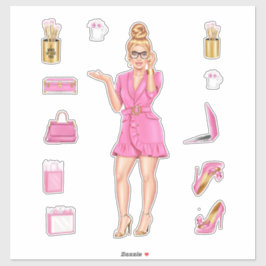 Dekaler för rosa High Mode Blonde Women Planner De