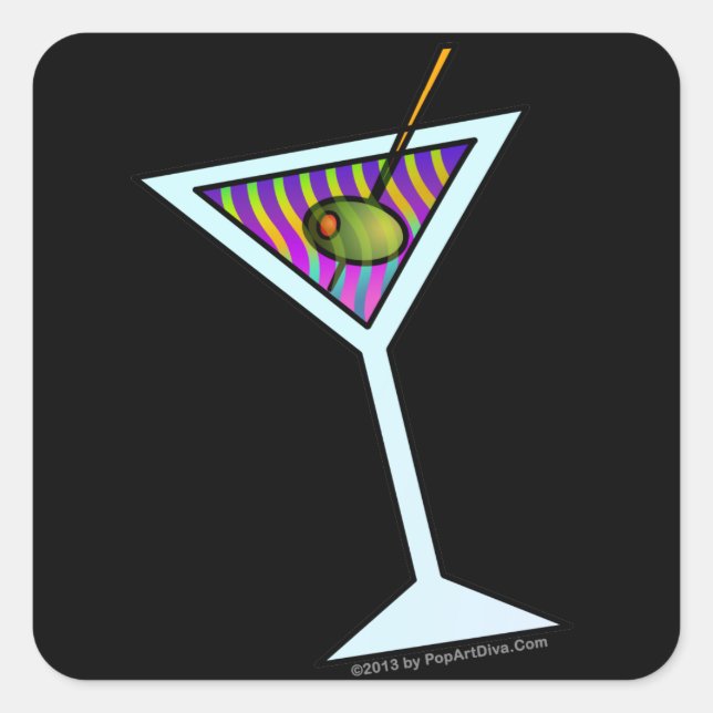 DEKALER - MARTINI FYRKANTIGT KLISTERMÄRKE (Framsida)