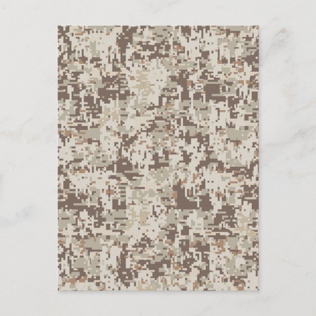 Dekan för Desert Stil Digital Camouflage Beige Dec Vykort (Framsida)