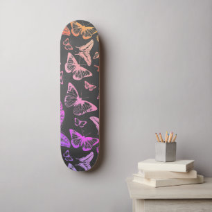 Dekande regnbågsfjärilar för Färgad Mini Skateboard Bräda 18,5 Cm