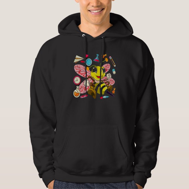 Deke Bee School Student Animal Bibiodlingsbin Hoodie (Framsida)