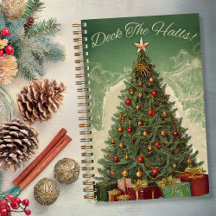 "Deke Halls" Vintagen Stil jul Journal