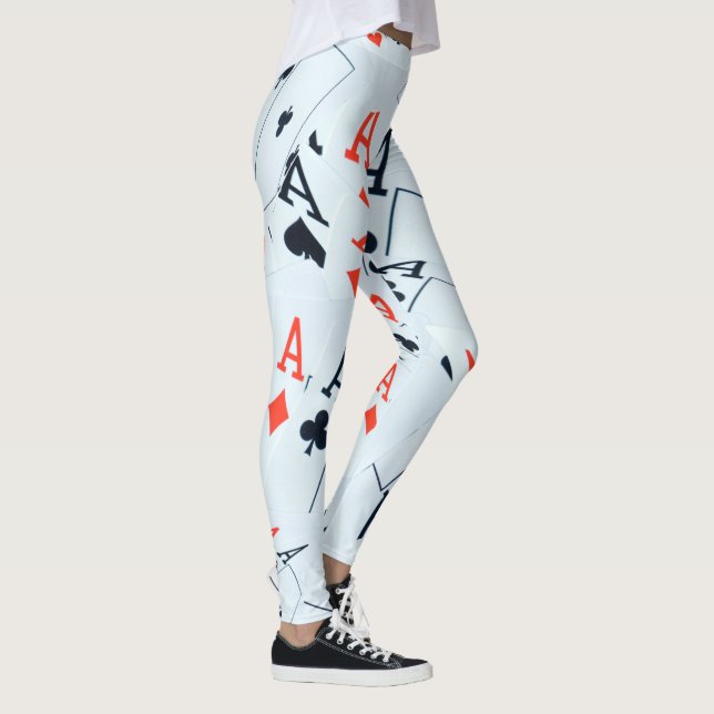 "Deke of Destiny: Layered Ess in a Poker Shuffle" Leggings (Höger)