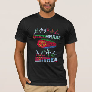 Dekemhare Eritrea English and Timalya Text T Shirt