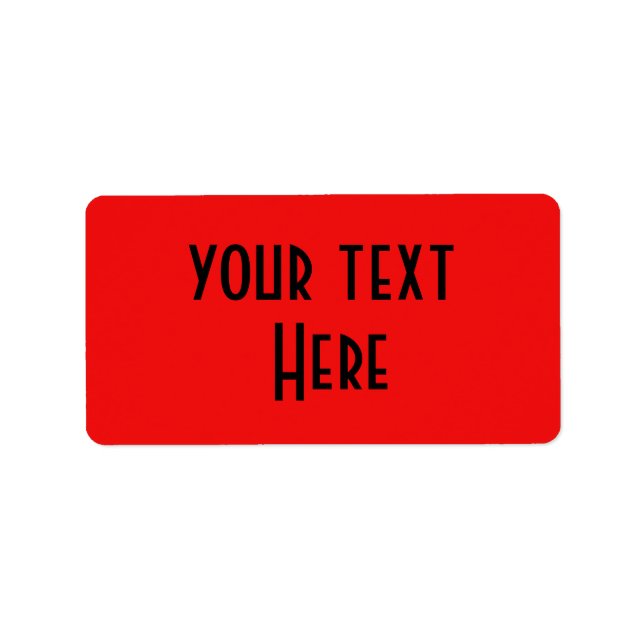 dekera texten här röd svart adressetikett (Framsidan)