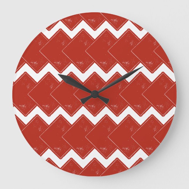 Dekk av röda fyrkanter stor klocka (Framsida)