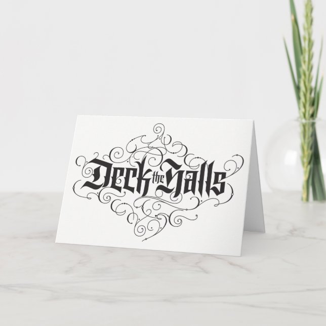 Dekk Eleganten Halls Luxury Lettering i Black Helgkort (Framsida)