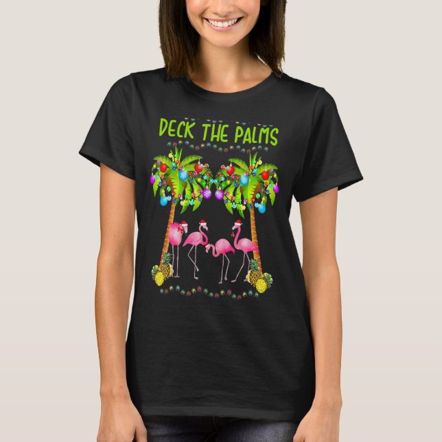Dekk Handflatan Merry Flamingo Jul 1 T Shirt (Framsida)