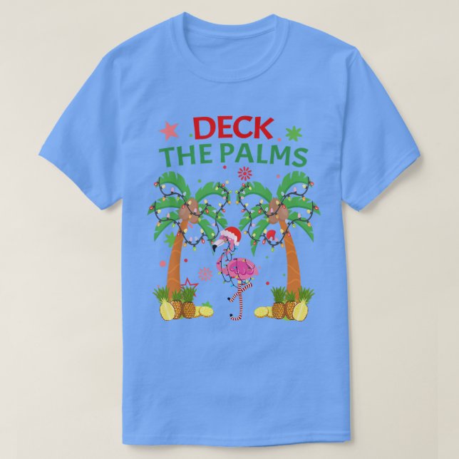 Dekk Handflatan Pajamas jul Florida Flamingo T Shirt (Design framsida)