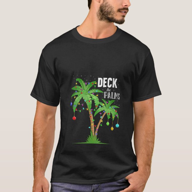 Dekk Handflatan Tropical Funny Hawaii-jultre T Shirt (Framsida)