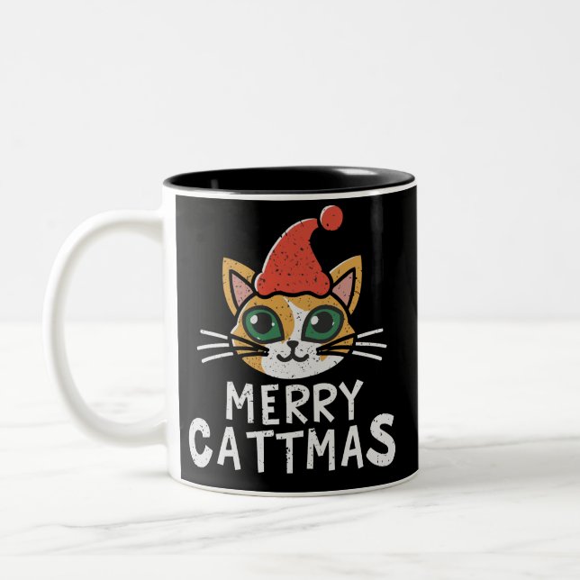 Dekk i lägenheterna Santa Cat Två-Tonad Mugg (Vänster)