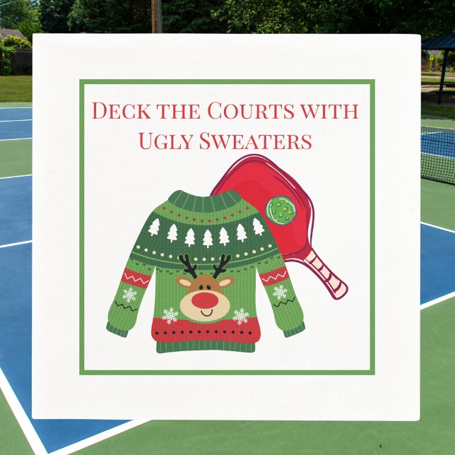 Dekka domstolarna Ugly Pickleball Ugly Sweater Par Pappersservett (Skapare uppladdad)