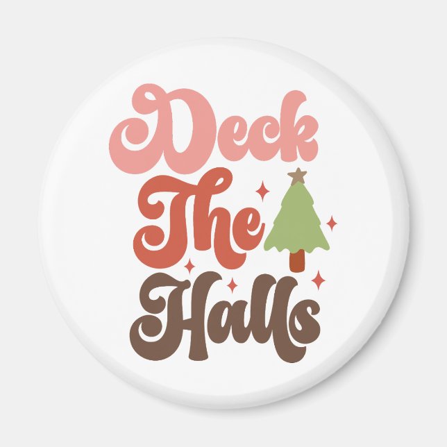Dekka Halls Retro Groovy-Helgdagarna Magnet (Framsidan)
