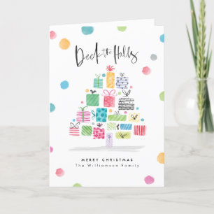 Dekka Halls Watercolor Gift Julgran Helgkort