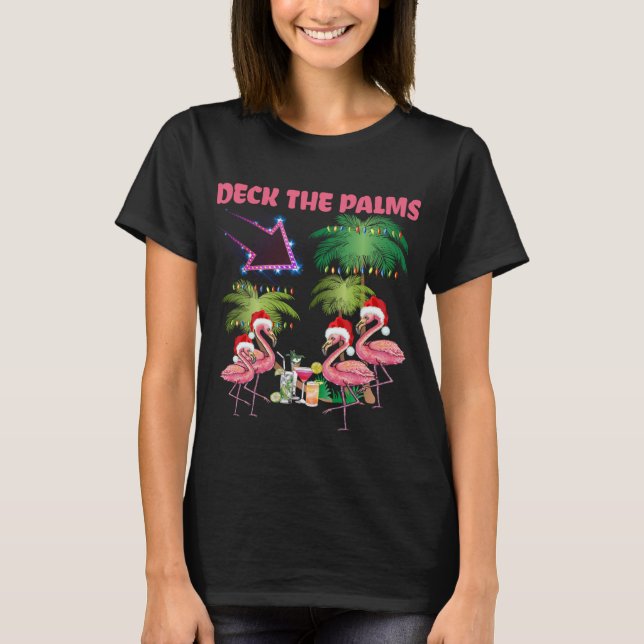 Dekka Handflatan Flamingo Tropical jul Handflatan  T Shirt (Framsida)