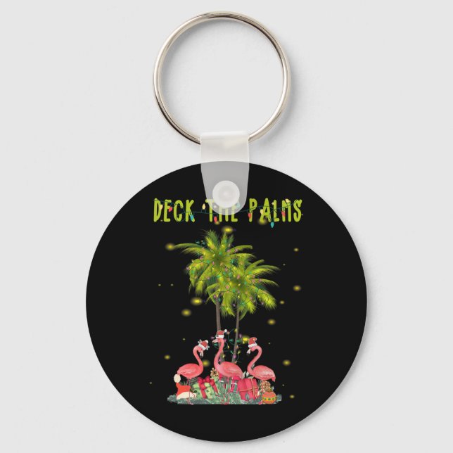 Dekka Handflatan-hawaiiska julen Ljus Handflatan Nyckelring (Framsida)