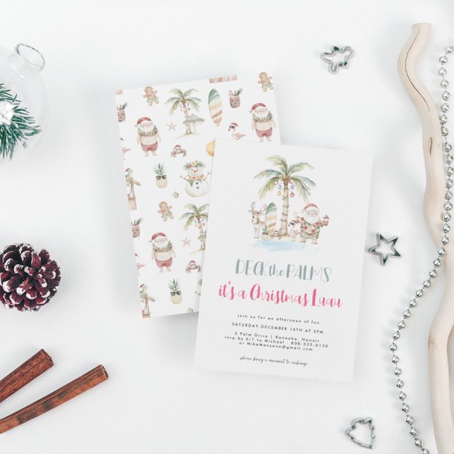 Dekka Handflatan | Roligt Tropical Jul Luau Inbjudningar (Skapare uppladdad)