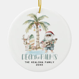 Dekka Handflatan | Roligt Tropiskt julfoto Julgransprydnad Keramik