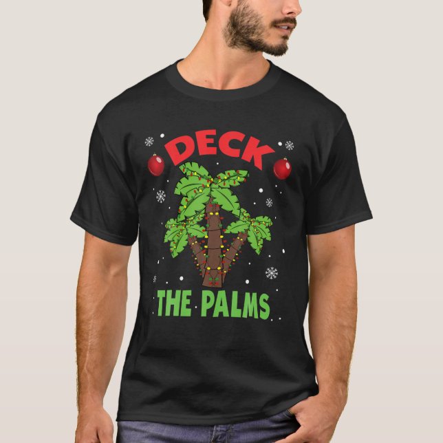Dekka Handflatan Träd Light Hawaiin jul Mele K T Shirt (Framsida)