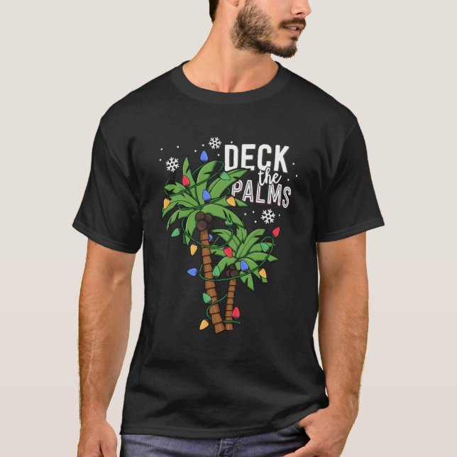 Dekka Handflatan Tropical Hawaii Handflatan Träd L T Shirt (Framsida)