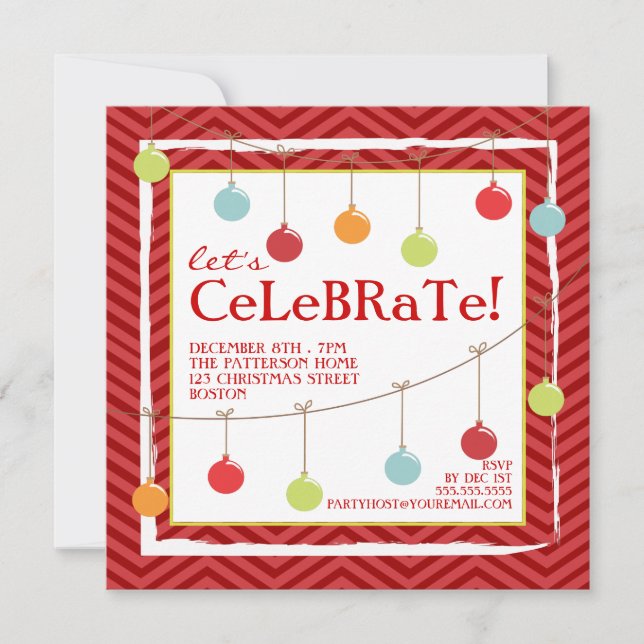 Dekka inbjudan till Julfesten till jul (Framsida)