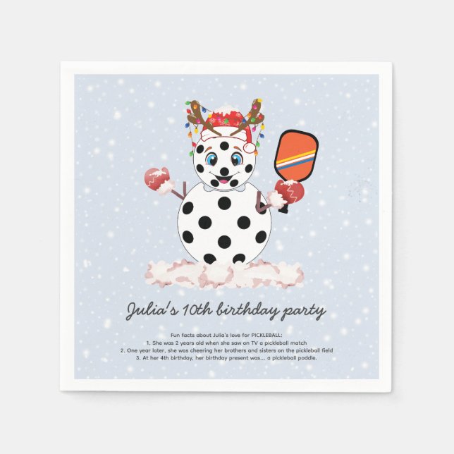 Dekka julturneringen vid Halls Jul Pickleball Pappersservett (Framsidan)