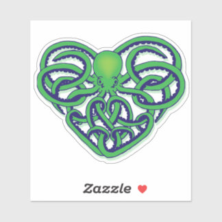 Deklaration av grönt och blått oktopus-tattodesign klistermärken