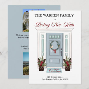 Dekning av nya handbollar, blå dörr, julfoto Flytt Meddelande